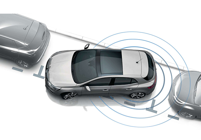 Caméra de recul sur rétroviseur + Radar de recul